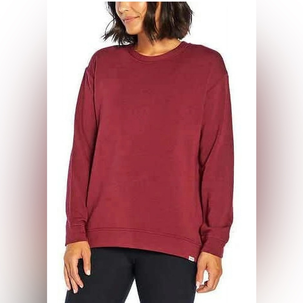 Orvis Women's Easy Relaxed Fit Butter Soft Crewneck Pullover Hi Low Rounded Hem